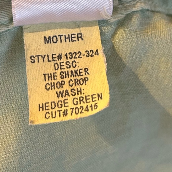 Mother Hedge Green The Shaker Chop Cropped Linen Blend Pants Size 27 - Picture 13 of 16